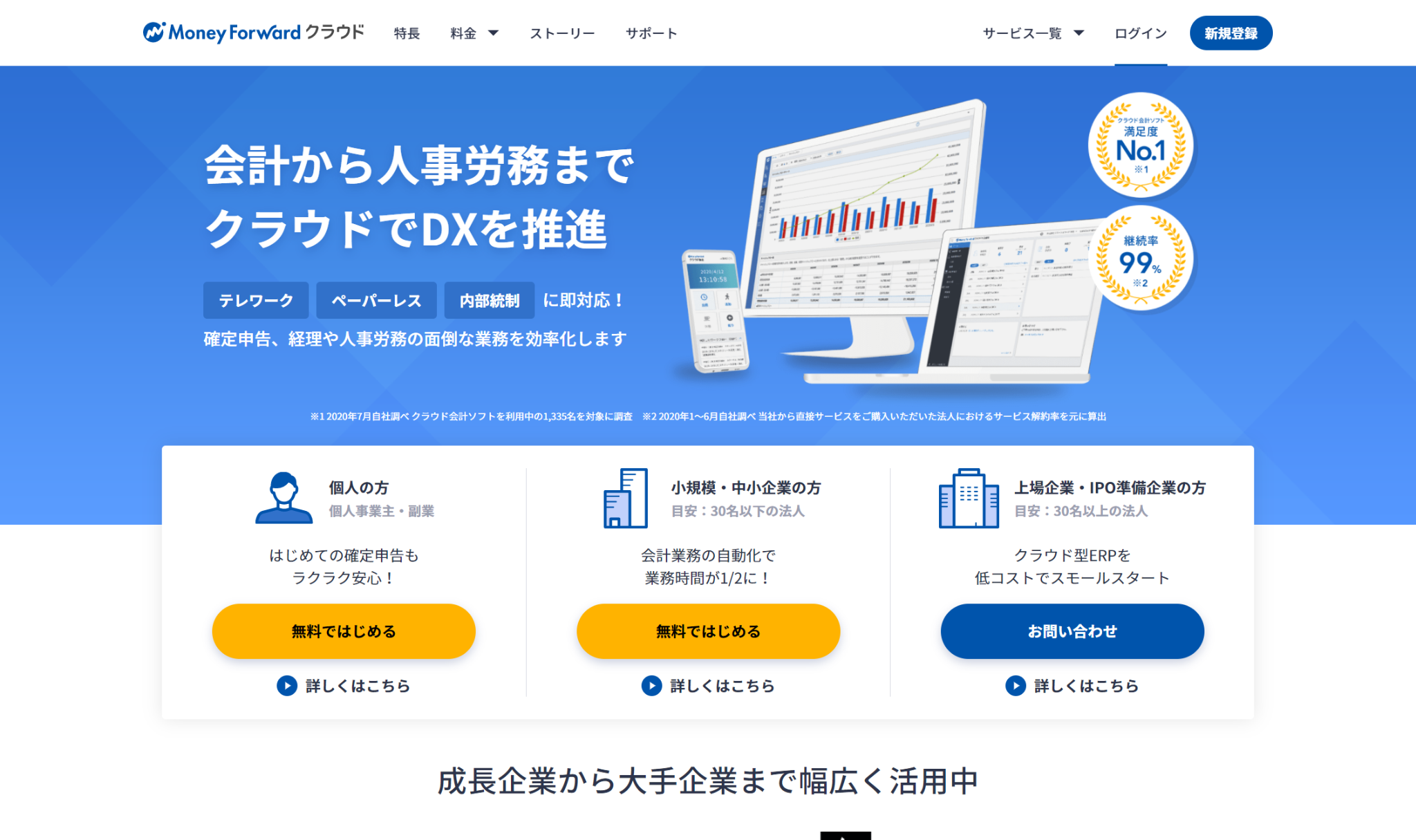 図：CTAの検討ポイント① 無料アカウントか、資料ダウンロードか_MoneyForwardクラウド