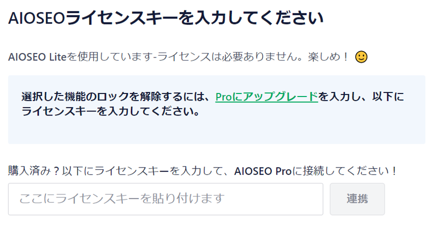 画像：AIOSEOライセンスキー