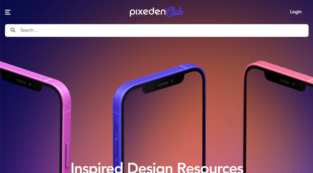 スクリーンショット：Pixedenのトップページ