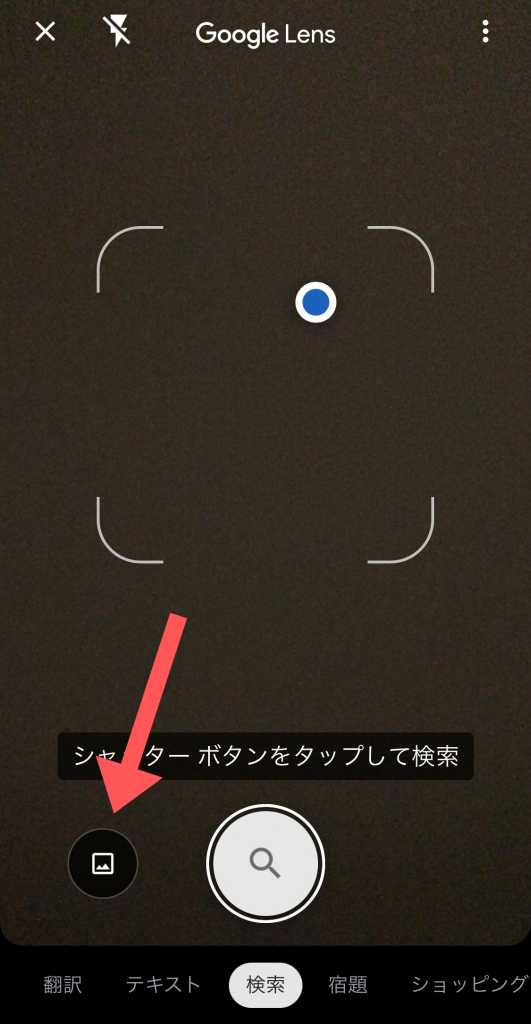 スクリーンショット：Google画像検索のやり方(デバイスに保存されている画像から検索をする)_手順2