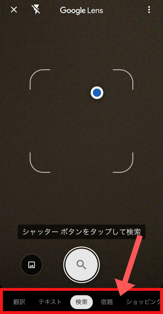 スクリーンショット：Google画像検索のやり方(スマホのカメラを使用して検索をする)_手順2