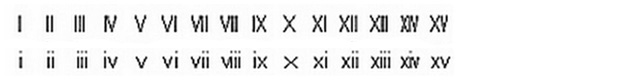 画像：ローマ数字