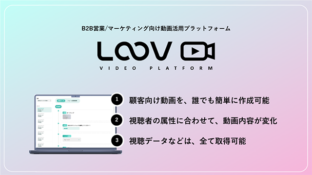 画像：B2B営業、マーケティング向け動画活用プラットフォーム「LOOV」