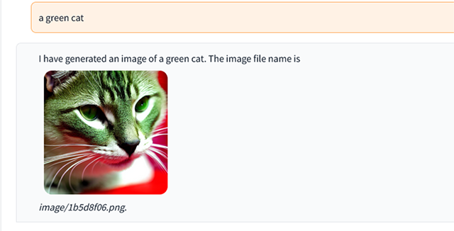 スクリーンショット：Visual ChatGPTで画像を生成した結果