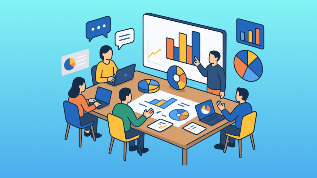 社内プレゼンテーション中のオフィス